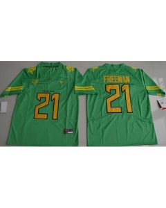 Men's Ducks #21 Royce Freeman Apple Green Electric Lightning Limited Stitched Jersey