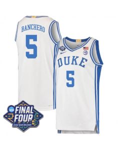 Men's Duke Blue Devils #5 Paolo Banchero 2022 White Final Four Stitched Basketball Jersey