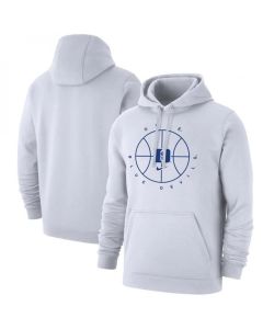 Men's Duke Blue Devils White Basketball Icon Club Fleece Pullover Hoodie