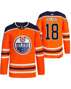 Men's Edmonton Oilers #18 Zach Hyman Orange Stitched Jersey