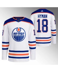 Men's Edmonton Oilers #18 Zach Hyman White Stitched Jersey