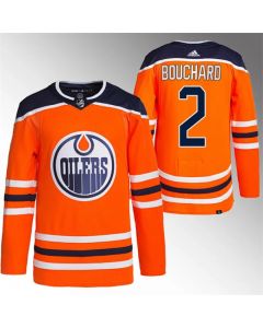 Men's Edmonton Oilers #2 Evan Bouchard Orange Stitched Jersey