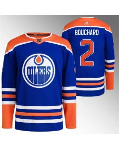 Men's Edmonton Oilers #2 Evan Bouchard Royal Stitched Jersey