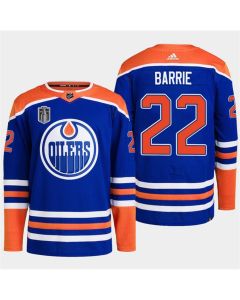 Men's Edmonton Oilers #22 Tyson Barrie Royal 2024 Stanley Cup Final Patch Stitched Jersey