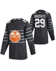 Men's Edmonton Oilers #29 Leon Draisaitl 2020 Grey All Star Stitched NHL Jersey