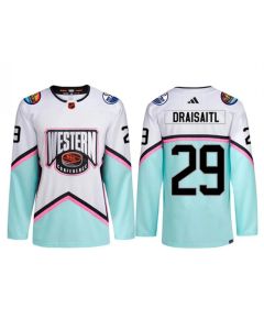 Men's Edmonton Oilers #29 Leon Draisaitl 2023 White All-Star Game Stitched Jersey