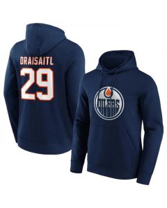 Men's Edmonton Oilers #29 Leon Draisaitl Navy Pullover Hoodie