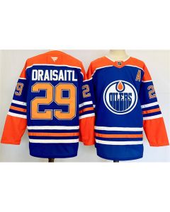 Men's Edmonton Oilers #29 Leon Draisaitl Royal 2024-25 Stitched Jersey