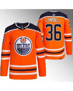 Men's Edmonton Oilers #36 Jack Campbell Orange Stitched Jersey