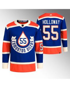 Men's Edmonton Oilers #55 Dylan Holloway 2023 Royal Heritage Classic Primegreen Stitched Jersey
