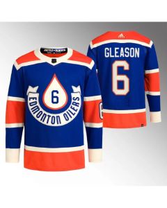 Men's Edmonton Oilers #6 Ben Gleason 2023 Royal Heritage Classic Primegreen Stitched Jersey
