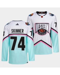 Men's Edmonton Oilers #74 Stuart Skinner 2023 White All-Star Game Stitched Jersey
