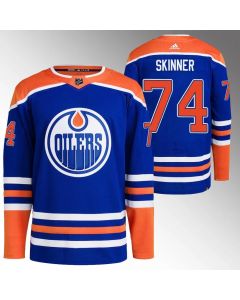 Men's Edmonton Oilers #74 Stuart Skinner Royal Stitched Jersey