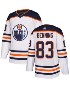 Men's Edmonton Oilers #83 Matt Benning White Stitched NHL Jersey