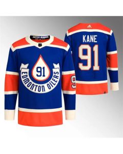Men's Edmonton Oilers #91 Evander Kane 2023 Royal Heritage Classic Primegreen Stitched Jersey