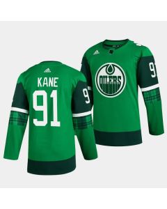 Men's Edmonton Oilers #91 Evander Kane Green Warm-Up Stitched Jersey