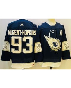 Men's Edmonton Oilers #93 Ryan Nugent-Hopkins Navy/White Stitched Jersey