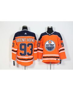Men's Edmonton Oilers #93 Ryan Nugent-Hopkins Orange Stitched NHL Jersey