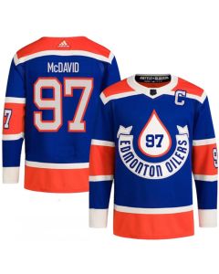 Men's Edmonton Oilers #97 Connor McDavid 2023 Royal Heritage Classic Primegreen Stitched Jersey