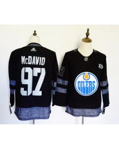 Men's Edmonton Oilers #97 Connor McDavid Black 1917-2017 100th Anniversary Stitched NHL Jersey