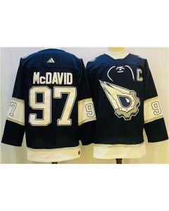 Men's Edmonton Oilers #97 Connor McDavid Navy/White Stitched Jersey