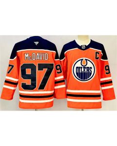Men's Edmonton Oilers #97 Connor McDavid Orange 2024-25 With C Patch Heritage Classic Primegreen Stitched Jersey