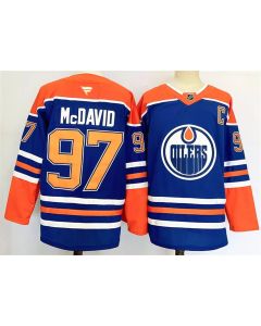 Men's Edmonton Oilers #97 Connor McDavid Royal 2024-25 Stitched Jersey