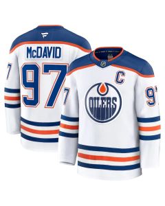 Men's Edmonton Oilers #97 Connor McDavid White Away Premium Jersey
