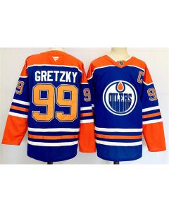 Men's Edmonton Oilers #99 Wayne Gretzky Royal 2024-25 Stitched Jersey