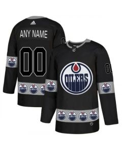Men's Edmonton Oilers Black Custom Name Number Size NHL Stitched Jersey
