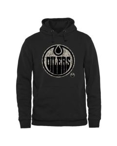 Men's Edmonton Oilers Black Rink Warrior Pullover Hoodie