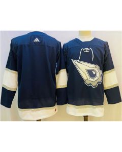 Men's Edmonton Oilers Blank Navy/White Stitched Jersey