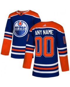 Men's Edmonton Oilers Blue Custom Name Number Size NHL Stitched Jersey
