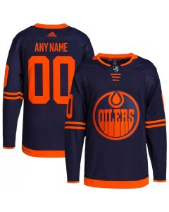 Men's Edmonton Oilers Custom Navy Alternate Primegreen Stitched Jersey (Navy)