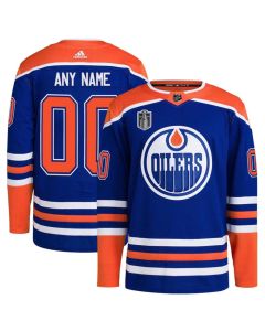 Men's Edmonton Oilers Custom Royal 2024 Stanley Cup Final Patch Stitched Jersey