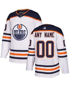 Men's Edmonton Oilers White Custom Name Number Size NHL Stitched Jersey