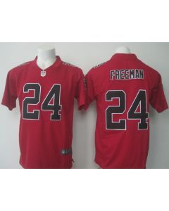 Men's Falcons #24 Devonta Freeman Red Limited Rush Stitched NFL Jersey