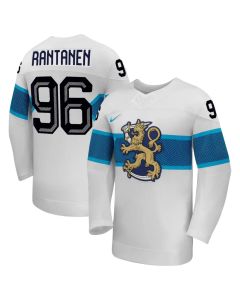 Men's Finland Hockey #96 Mikko Rantanen White 2026 Away Replica Jersey