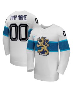 Men's Finland Hockey Custom White 2026 Away Replica Jersey