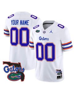 Men's Florida Gators White 2024 Florida Patch Vapor F.U.S.E. Limited Custom Jersey