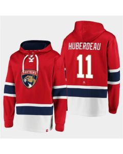 Men's Florida Panthers #11 Jonathan Huberdeau Red Ageless Must-Have Lace-Up Pullover Hoodie