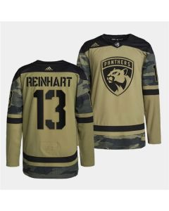 Men's Florida Panthers #13 Sam Reinhart 2022 Camo Military Appreciation Night Stitched Jersey