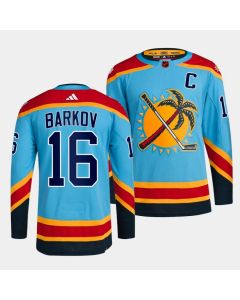 Men's Florida Panthers #16 Aleksander Barkov Blue 2022-23 Reverse Retro Stitched Jersey