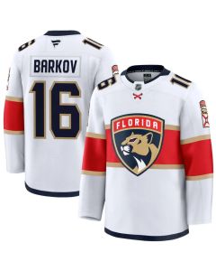 Men's Florida Panthers #16 Aleksander Barkov White Premium Jersey