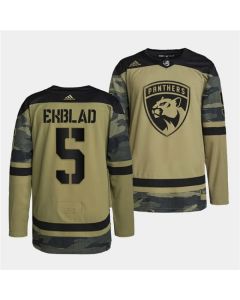 Men's Florida Panthers #5 Aaron Ekblad 2022 Camo Military Appreciation Night Stitched Jersey