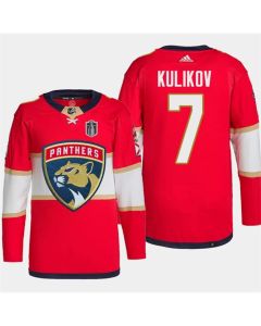 Men's Florida Panthers #7 Dmitry Kulikov Red 2024 Stanley Cup Final Patch Stitched Jersey