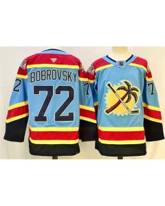 Men's Florida Panthers #72 Sergei Bobrovsky Blue 2024-25 Reverse Retro Stitched Hockey Jersey