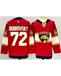 Men's Florida Panthers #72 Sergei Bobrovsky Red 2024-25 Home Stitched Hockey Jersey