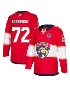 Men's Florida Panthers #72 Sergei Bobrovsky Red 2024 Stanley Cup Final Patch Stitched Jersey