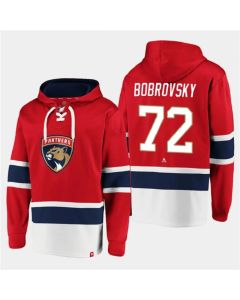 Men's Florida Panthers #72 Sergei Bobrovsky Red Ageless Must-Have Lace-Up Pullover Hoodie